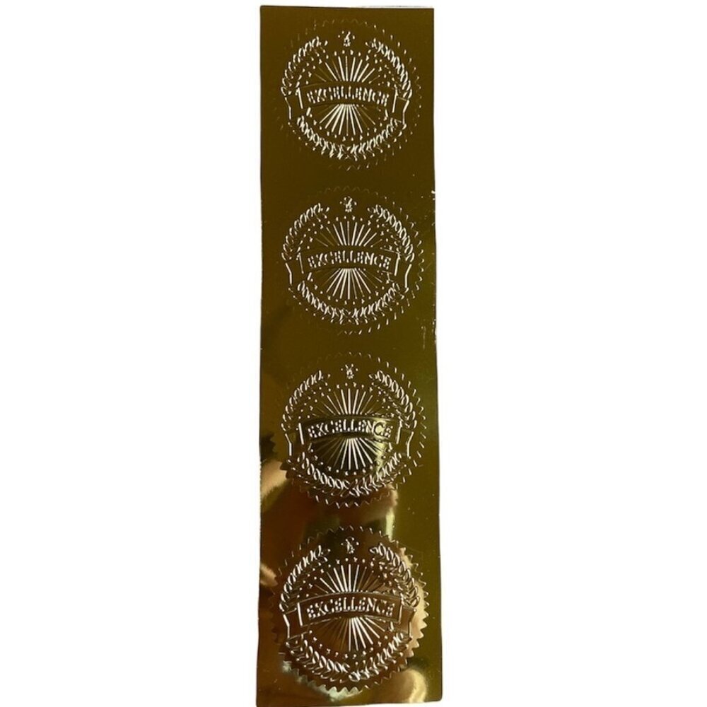 Set of 5 foil excellent stickers